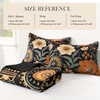 image:imageAndency Floral Boho Quilt Super King Plus Size Bedding Set Brown Black3 Pieces Farmhouse Flower Botanical Bedspreads with 2 Shams Soft Reversible Polyester Coverlet Set for All Season 128x120Warm Amber