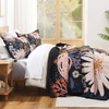 image:imageAndency Floral Boho Quilt Super King Plus Size Bedding Set Brown Black3 Pieces Farmhouse Flower Botanical Bedspreads with 2 Shams Soft Reversible Polyester Coverlet Set for All Season 128x120Blush Twilight