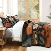 image:imageAndency Floral Boho Quilt Super King Plus Size Bedding Set Brown Black3 Pieces Farmhouse Flower Botanical Bedspreads with 2 Shams Soft Reversible Polyester Coverlet Set for All Season 128x120Warm Amber
