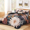 image:imageAndency Floral Boho Quilt Super King Plus Size Bedding Set Brown Black3 Pieces Farmhouse Flower Botanical Bedspreads with 2 Shams Soft Reversible Polyester Coverlet Set for All Season 128x120Blush Twilight