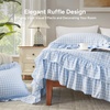 image:imageAndency Ivory Comforter Set Queen Size Lightweight Fluffy Farmhouse Ruffle Bedding Set Soft Polyester All Season Shabby Chic Bed Comforter Set 3 Pieces1 Comforter 2 PillowcasesBlue Gingham