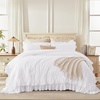 image:imageAndency Ivory Comforter Set Queen Size Lightweight Fluffy Farmhouse Ruffle Bedding Set Soft Polyester All Season Shabby Chic Bed Comforter Set 3 Pieces1 Comforter 2 PillowcasesWhite