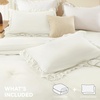 image:imageAndency Ivory Comforter Set Queen Size Lightweight Fluffy Farmhouse Ruffle Bedding Set Soft Polyester All Season Shabby Chic Bed Comforter Set 3 Pieces1 Comforter 2 PillowcasesIvory