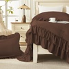 image:imageAndency Ivory Comforter Set Queen Size Lightweight Fluffy Farmhouse Ruffle Bedding Set Soft Polyester All Season Shabby Chic Bed Comforter Set 3 Pieces1 Comforter 2 PillowcasesBrown