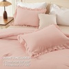 image:imageAndency Ivory Comforter Set Queen Size Lightweight Fluffy Farmhouse Ruffle Bedding Set Soft Polyester All Season Shabby Chic Bed Comforter Set 3 Pieces1 Comforter 2 PillowcasesBlush