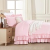 image:imageAndency Ivory Comforter Set Queen Size Lightweight Fluffy Farmhouse Ruffle Bedding Set Soft Polyester All Season Shabby Chic Bed Comforter Set 3 Pieces1 Comforter 2 PillowcasesPink