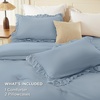 image:imageAndency Ivory Comforter Set Queen Size Lightweight Fluffy Farmhouse Ruffle Bedding Set Soft Polyester All Season Shabby Chic Bed Comforter Set 3 Pieces1 Comforter 2 PillowcasesGrayish Blue