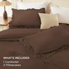 image:imageAndency Ivory Comforter Set Queen Size Lightweight Fluffy Farmhouse Ruffle Bedding Set Soft Polyester All Season Shabby Chic Bed Comforter Set 3 Pieces1 Comforter 2 PillowcasesBrown