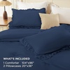 image:imageAndency Ivory Comforter Set Queen Size Lightweight Fluffy Farmhouse Ruffle Bedding Set Soft Polyester All Season Shabby Chic Bed Comforter Set 3 Pieces1 Comforter 2 PillowcasesNavy