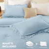 image:imageAndency Ivory Comforter Set Queen Size Lightweight Fluffy Farmhouse Ruffle Bedding Set Soft Polyester All Season Shabby Chic Bed Comforter Set 3 Pieces1 Comforter 2 PillowcasesLight Blue