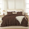 image:imageAndency Ivory Comforter Set Queen Size Lightweight Fluffy Farmhouse Ruffle Bedding Set Soft Polyester All Season Shabby Chic Bed Comforter Set 3 Pieces1 Comforter 2 PillowcasesBrown
