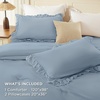 image:imageAndency Ivory Comforter Set Queen Size Lightweight Fluffy Farmhouse Ruffle Bedding Set Soft Polyester All Season Shabby Chic Bed Comforter Set 3 Pieces1 Comforter 2 PillowcasesGrayish Blue