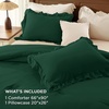 image:imageAndency Ivory Comforter Set Queen Size Lightweight Fluffy Farmhouse Ruffle Bedding Set Soft Polyester All Season Shabby Chic Bed Comforter Set 3 Pieces1 Comforter 2 PillowcasesDark Green
