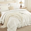 image:imageAndency Ivory Comforter Set Queen Size Lightweight Fluffy Farmhouse Ruffle Bedding Set Soft Polyester All Season Shabby Chic Bed Comforter Set 3 Pieces1 Comforter 2 PillowcasesIvory