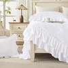 image:imageAndency Ivory Comforter Set Queen Size Lightweight Fluffy Farmhouse Ruffle Bedding Set Soft Polyester All Season Shabby Chic Bed Comforter Set 3 Pieces1 Comforter 2 PillowcasesWhite