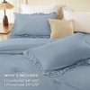 image:imageAndency Ivory Comforter Set Queen Size Lightweight Fluffy Farmhouse Ruffle Bedding Set Soft Polyester All Season Shabby Chic Bed Comforter Set 3 Pieces1 Comforter 2 PillowcasesGrayish Blue