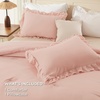 image:imageAndency Ivory Comforter Set Queen Size Lightweight Fluffy Farmhouse Ruffle Bedding Set Soft Polyester All Season Shabby Chic Bed Comforter Set 3 Pieces1 Comforter 2 PillowcasesBlush
