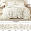 image:imageAndency Ivory Comforter Set Queen Size Lightweight Fluffy Farmhouse Ruffle Bedding Set Soft Polyester All Season Shabby Chic Bed Comforter Set 3 Pieces1 Comforter 2 PillowcasesIvory