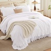 image:imageAndency Ivory Comforter Set Queen Size Lightweight Fluffy Farmhouse Ruffle Bedding Set Soft Polyester All Season Shabby Chic Bed Comforter Set 3 Pieces1 Comforter 2 PillowcasesWhite