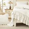 image:imageAndency Ivory Comforter Set Queen Size Lightweight Fluffy Farmhouse Ruffle Bedding Set Soft Polyester All Season Shabby Chic Bed Comforter Set 3 Pieces1 Comforter 2 PillowcasesIvory