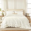 image:imageAndency Ivory Comforter Set Queen Size Lightweight Fluffy Farmhouse Ruffle Bedding Set Soft Polyester All Season Shabby Chic Bed Comforter Set 3 Pieces1 Comforter 2 PillowcasesIvory