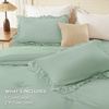image:imageAndency Ivory Comforter Set Queen Size Lightweight Fluffy Farmhouse Ruffle Bedding Set Soft Polyester All Season Shabby Chic Bed Comforter Set 3 Pieces1 Comforter 2 PillowcasesSage
