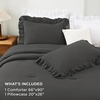 image:imageAndency Ivory Comforter Set Queen Size Lightweight Fluffy Farmhouse Ruffle Bedding Set Soft Polyester All Season Shabby Chic Bed Comforter Set 3 Pieces1 Comforter 2 PillowcasesDark Grey