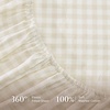 image:imageAndency King Size Gingham Ruffle Sheet Sage Green 4 Pieces 100 Yarn Dyed Cotton Sheet Sets Classic Plaid Decorative Bedding 2 Pillowcase amp 1 Flat Sheet amp 1 Fitted SheetBeige