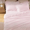image:imageAndency King Size Gingham Ruffle Sheet Sage Green 4 Pieces 100 Yarn Dyed Cotton Sheet Sets Classic Plaid Decorative Bedding 2 Pillowcase amp 1 Flat Sheet amp 1 Fitted SheetPink