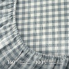 image:imageAndency King Size Gingham Ruffle Sheet Sage Green 4 Pieces 100 Yarn Dyed Cotton Sheet Sets Classic Plaid Decorative Bedding 2 Pillowcase amp 1 Flat Sheet amp 1 Fitted SheetBlue