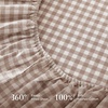 image:imageAndency King Size Gingham Ruffle Sheet Sage Green 4 Pieces 100 Yarn Dyed Cotton Sheet Sets Classic Plaid Decorative Bedding 2 Pillowcase amp 1 Flat Sheet amp 1 Fitted SheetTaupe