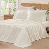 image:imageAndency King Size Gingham Ruffle Sheet Sage Green 4 Pieces 100 Yarn Dyed Cotton Sheet Sets Classic Plaid Decorative Bedding 2 Pillowcase amp 1 Flat Sheet amp 1 Fitted SheetBeige