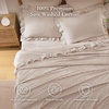 image:imageAndency King Size Gingham Ruffle Sheet Sage Green 4 Pieces 100 Yarn Dyed Cotton Sheet Sets Classic Plaid Decorative Bedding 2 Pillowcase amp 1 Flat Sheet amp 1 Fitted SheetTaupe