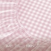 image:imageAndency King Size Gingham Ruffle Sheet Sage Green 4 Pieces 100 Yarn Dyed Cotton Sheet Sets Classic Plaid Decorative Bedding 2 Pillowcase amp 1 Flat Sheet amp 1 Fitted SheetPink