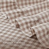 image:imageAndency King Size Gingham Ruffle Sheet Sage Green 4 Pieces 100 Yarn Dyed Cotton Sheet Sets Classic Plaid Decorative Bedding 2 Pillowcase amp 1 Flat Sheet amp 1 Fitted SheetTaupe