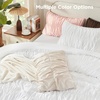 image:imageAndency Ruched Burgundy Queen Size Comforter Set Shabby Chic Pleated Bedding Sets 3 Pieces Lightweight Soft Boho Ruffle Bed Set for Girls Kids Women All SeasonBurgundy