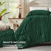 image:imageAndency Ruched Burgundy Queen Size Comforter Set Shabby Chic Pleated Bedding Sets 3 Pieces Lightweight Soft Boho Ruffle Bed Set for Girls Kids Women All SeasonDark Green