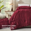 image:imageAndency Ruched Burgundy Queen Size Comforter Set Shabby Chic Pleated Bedding Sets 3 Pieces Lightweight Soft Boho Ruffle Bed Set for Girls Kids Women All SeasonBurgundy