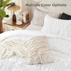 image:imageAndency Ruched Burgundy Queen Size Comforter Set Shabby Chic Pleated Bedding Sets 3 Pieces Lightweight Soft Boho Ruffle Bed Set for Girls Kids Women All SeasonLinen