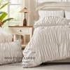 image:imageAndency Ruched Burgundy Queen Size Comforter Set Shabby Chic Pleated Bedding Sets 3 Pieces Lightweight Soft Boho Ruffle Bed Set for Girls Kids Women All SeasonLinen