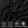 image:imageAndency Ruched Burgundy Queen Size Comforter Set Shabby Chic Pleated Bedding Sets 3 Pieces Lightweight Soft Boho Ruffle Bed Set for Girls Kids Women All SeasonBlack