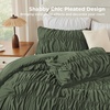 image:imageAndency Ruched Burgundy Queen Size Comforter Set Shabby Chic Pleated Bedding Sets 3 Pieces Lightweight Soft Boho Ruffle Bed Set for Girls Kids Women All SeasonOlive