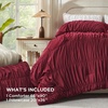 image:imageAndency Ruched Burgundy Queen Size Comforter Set Shabby Chic Pleated Bedding Sets 3 Pieces Lightweight Soft Boho Ruffle Bed Set for Girls Kids Women All SeasonBurgundy