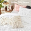 image:imageAndency Ruched Burgundy Queen Size Comforter Set Shabby Chic Pleated Bedding Sets 3 Pieces Lightweight Soft Boho Ruffle Bed Set for Girls Kids Women All SeasonWhite