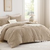 image:imageAndency Taupe Oversized King Comforter Set Boho Soft Warm Tufted Neutral Bedding Comforter Sets 3 Pieces Aesthetic Chevron Farmhouse Cute Bohemian Textured Bedding Set