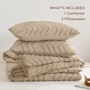 image:imageAndency Taupe Oversized King Comforter Set Boho Soft Warm Tufted Neutral Bedding Comforter Sets 3 Pieces Aesthetic Chevron Farmhouse Cute Bohemian Textured Bedding Set