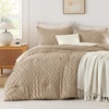 image:imageAndency Taupe Oversized King Comforter Set Boho Soft Warm Tufted Neutral Bedding Comforter Sets 3 Pieces Aesthetic Chevron Farmhouse Cute Bohemian Textured Bedding Set