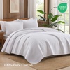 image:imageAndency 100 Cotton Queen Size Quilt 3 Pieces Navy Ultra Soft Lightweight Bedspreads amp Coverlets Set Striped Pick Stitch Quilted Bedding Sets for All Seasons 1 Quilt 2 Pillow Shams NavyWhite