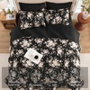 image:imageAndency Quilt King Size Black Flower Bedspread King Size 3 Pieces Soft Bedding Set Lightweight Coverlet Set for All Season with 2 Pillowcases 106x96Black