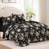 image:imageAndency Quilt King Size Black Flower Bedspread King Size 3 Pieces Soft Bedding Set Lightweight Coverlet Set for All Season with 2 Pillowcases 106x96Black